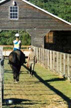 Lesson Heading to Arena at Hidden Creek Dressage